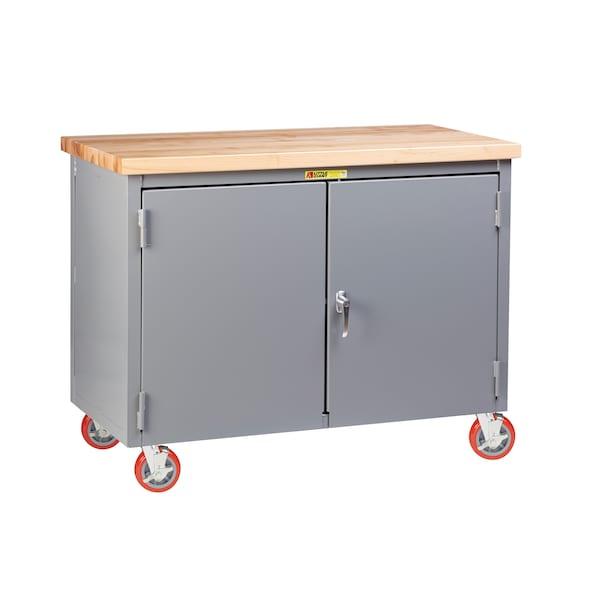 Work Center Cabinet, 24"X36" Butcher Block, Polyurethane, 3000 lbs.